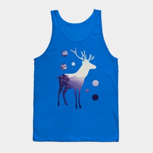 Deer with Mountains and Dots Tank Top